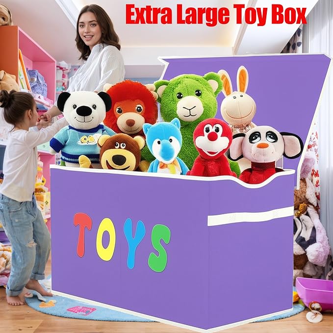 YOLOXO Toy Box Chest, Collapsible Sturdy Storage Bins - Image 7