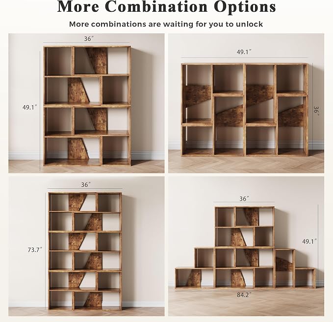 MapleGrace 6 Cube Storage Organizer, Wooden Storage Shelves Bookcase - Image 8