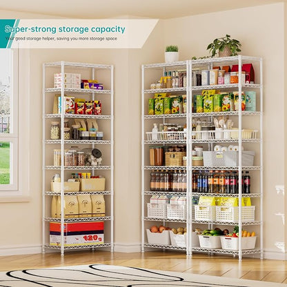 SINGAYE 8 Tier Shelf Organizer Storage Metal Shelves Garage Wire Shelving Unit - Image 8