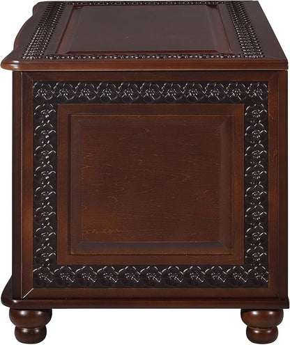 BOWERY HILL 40" x 21" Traditional Wood Cedar Blanket Chest, Flip Open Storage - Image 9