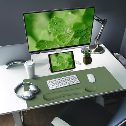 Bloss Leather Mouse Pad with Wrist Rest, Large Mousepad + Keyboard Pad - Image 3