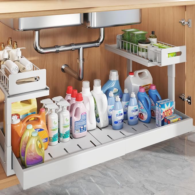 1 Pack-19"-32"W Expandable Under Sink Organizer by UnderSinkOrganizer