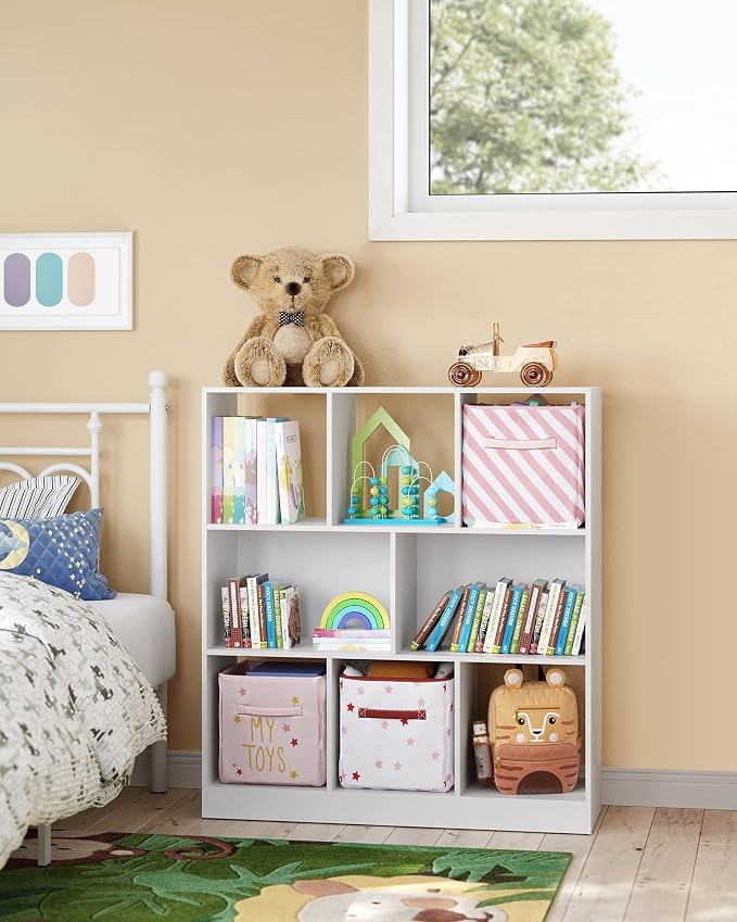 VASAGLE Bookcase, Freestanding Storage Unit, 8 Open Compartments, Used - Image 9