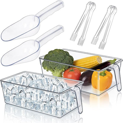Clear Ice Bucket for Freezer, Ice Cube Storage Bin by Unknown