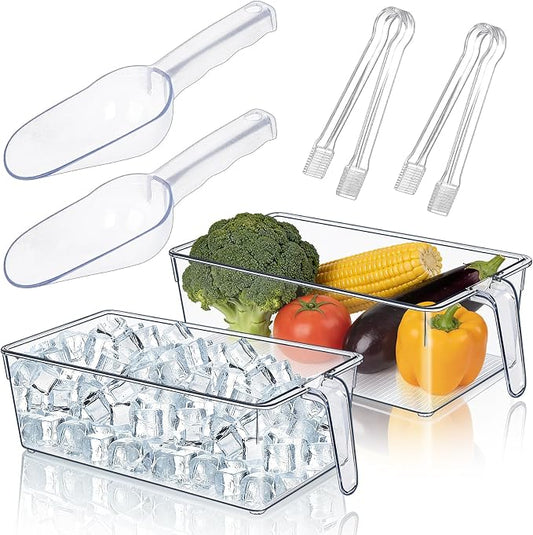 Clear Ice Bucket for Freezer, Ice Cube Storage Bin by Unknown