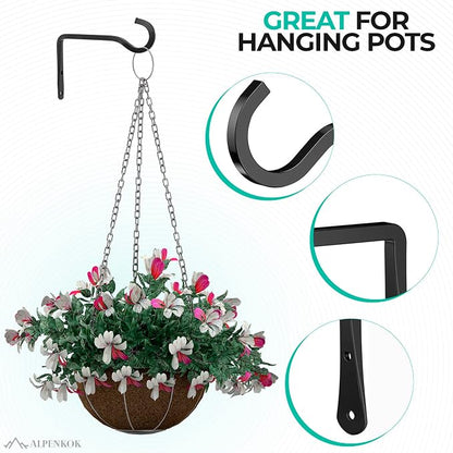 ALPENKOK Wall Mounted Plant Hanger, Metal Alloy Hooks, 6 inch | Plant Wall Hooks - Image 3