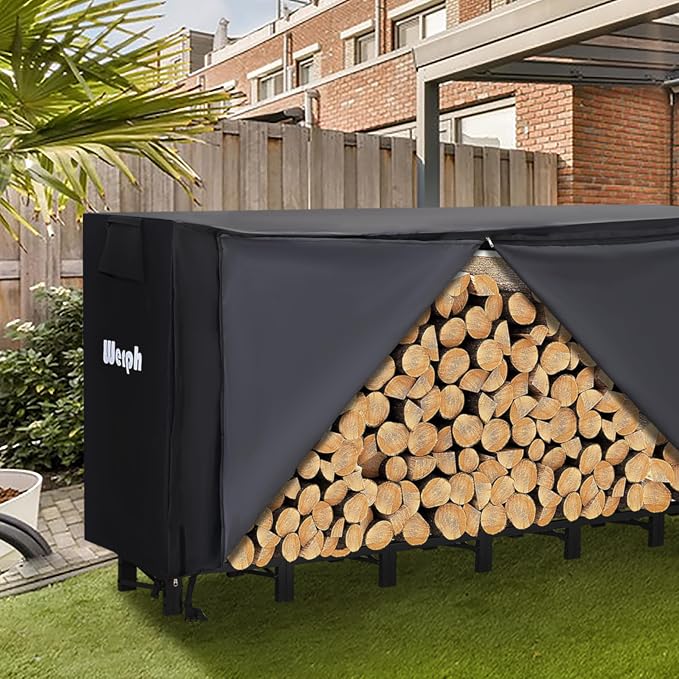 Werph 12FT Firewood Rack Outdoor, Heavy Duty Firewood Storage Rack, Outdoor - Image 7