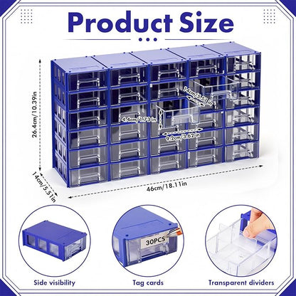 Novabright 30 Pcs Stackable Drawers Storage Plastic Drawers Small Parts Storage - Image 2