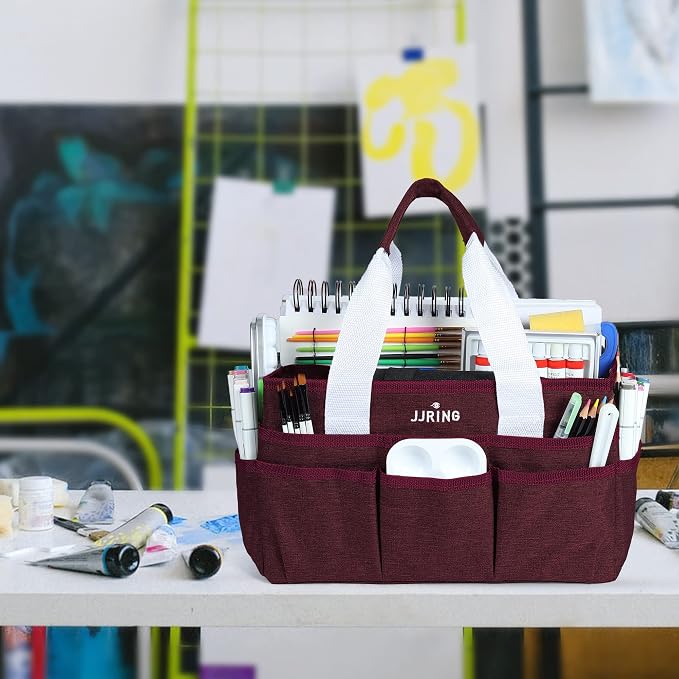 JJRING Craft Organizer Tote Bag, Art Storage Caddy - Image 7