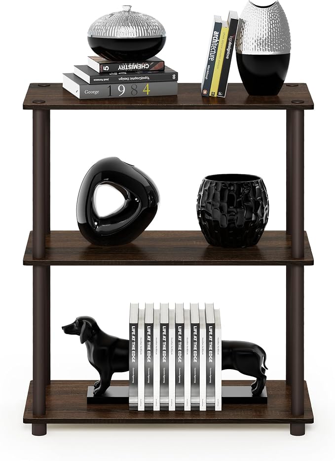 Furinno TURN-N-TUBE Storage Shelves, 3-Tier Book Shelf, Corner Shelf, Toolless - Image 6