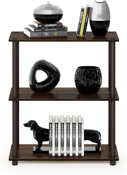 Furinno TURN-N-TUBE Storage Shelves, 3-Tier Book Shelf, Corner Shelf, Toolless - Image 6