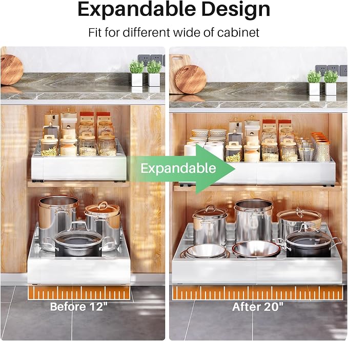 Pull out Cabinet Organizer, Expandable Heavy Duty Slide out Drawers Fixed - Image 8