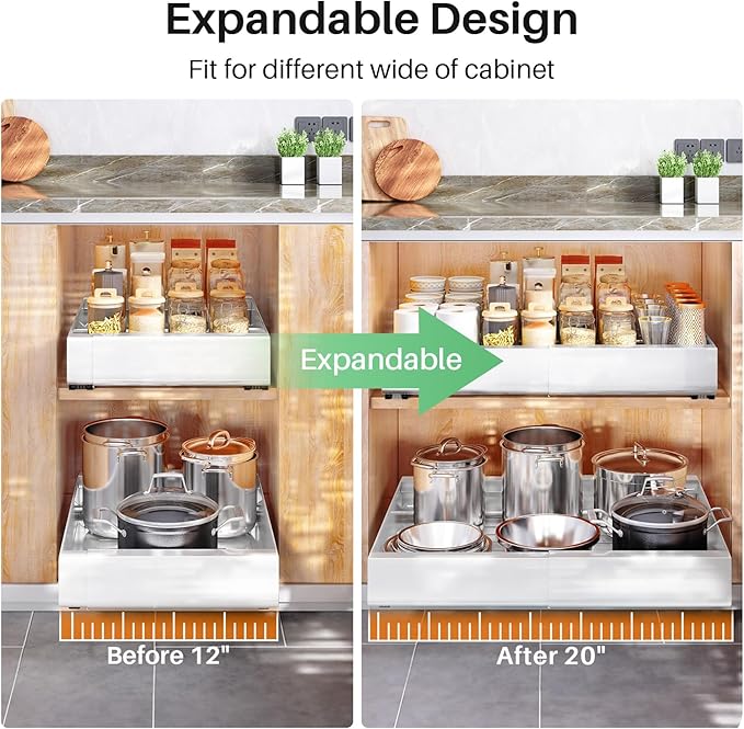 Pull out Cabinet Organizer, Expandable Heavy Duty Slide out Drawers Fixed - Image 4