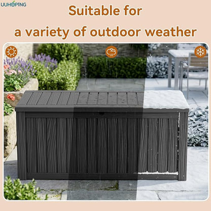 150 Gallon Outdoor Deck Box, Resin Waterproof Storage Box - Image 5