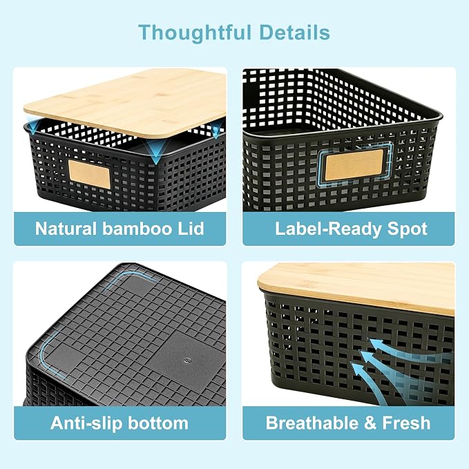 Bagnizer 4 Pack Plastic Storage Bins - Image 8