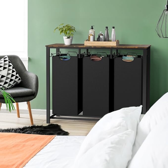 Simple Houseware 3-Section Laundry Sorter - Image 9