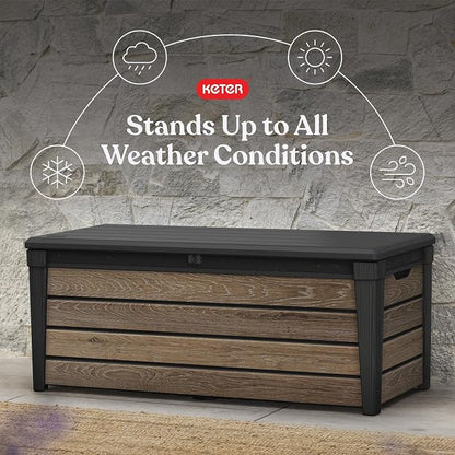 Keter Signature Collection 120 Gallon Resin Deck Box Organization and Storage - Image 3