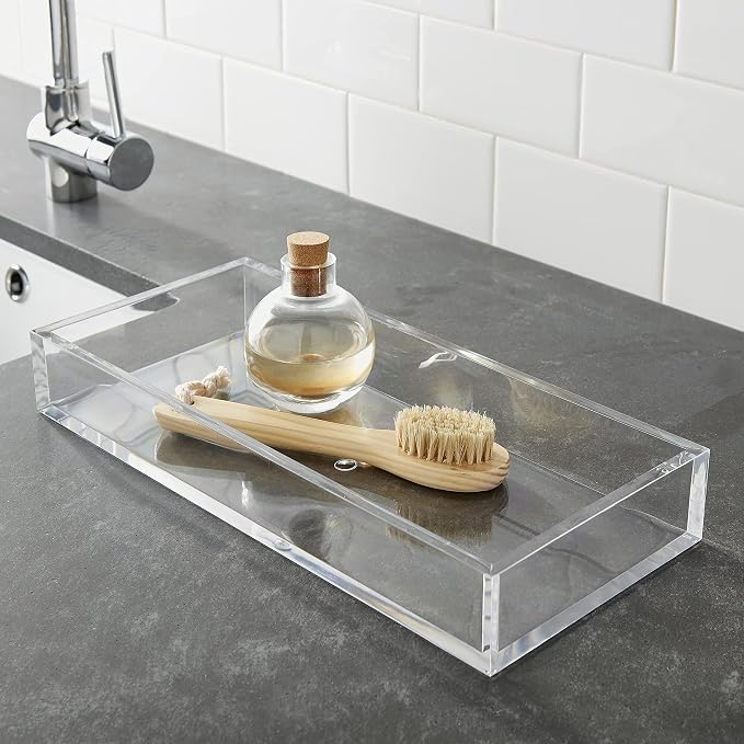 Huang Acrylic Clear Catchall Decorative Tray | Minimalistic Design - Image 2