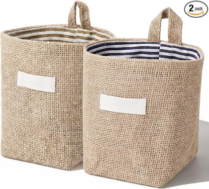 Small Hanging Basket 2Pcs Small Wall Basket Hanging Storage Basket | Cotton & by Unknown