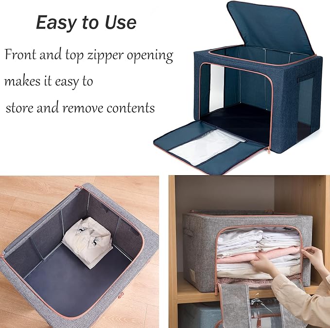 100L Large Storage Bags, Stackable Clothes Storage Bins - Image 6