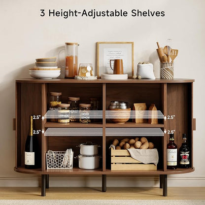 Buffet Sideboard Cabinet with Storage, Modern Accent Coffee Bar Console Table - Image 5