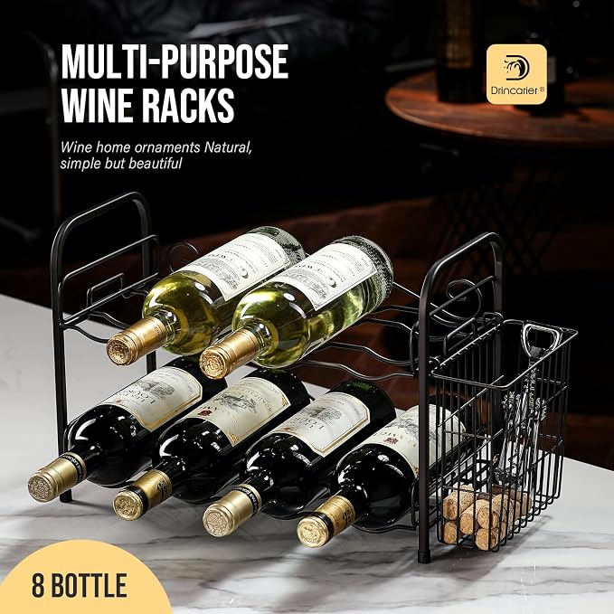 Wine Rack, 2-Tier 8 Bottles Wine Racks - Image 3