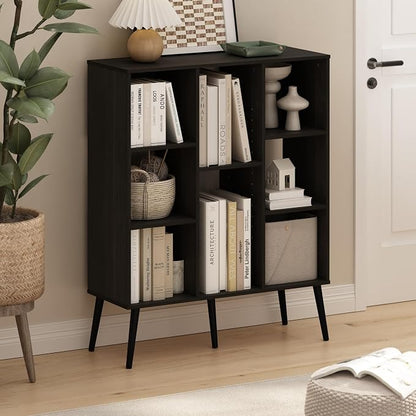 Furinno Claude Mid Century Style Book Shelf, 8-Cube Bookshelf, Cube Storage - Image 2