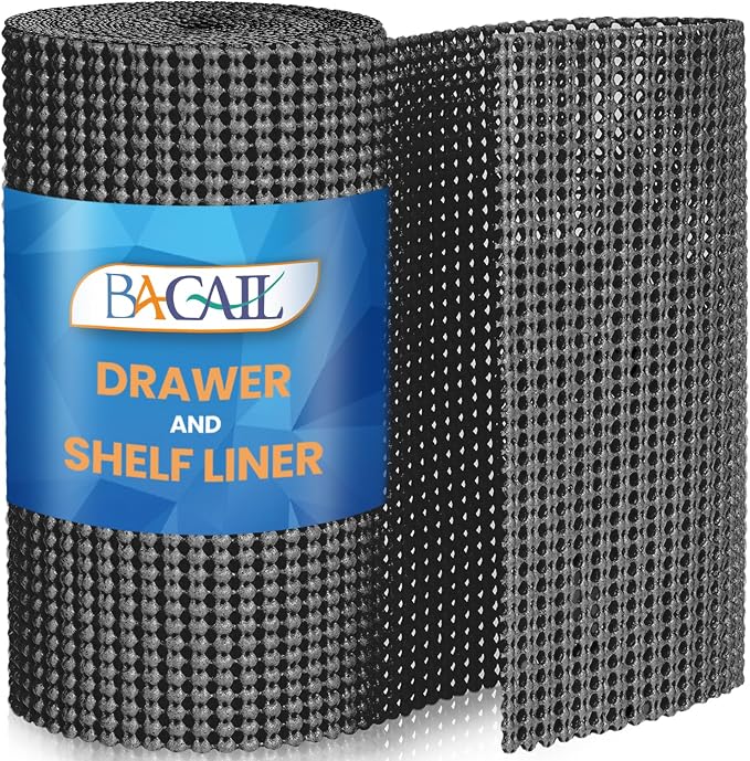 BAGAIL Non-Adhesive Shelf Liner, Thick Strong Grip Drawer Liners by BAGAILBASICS