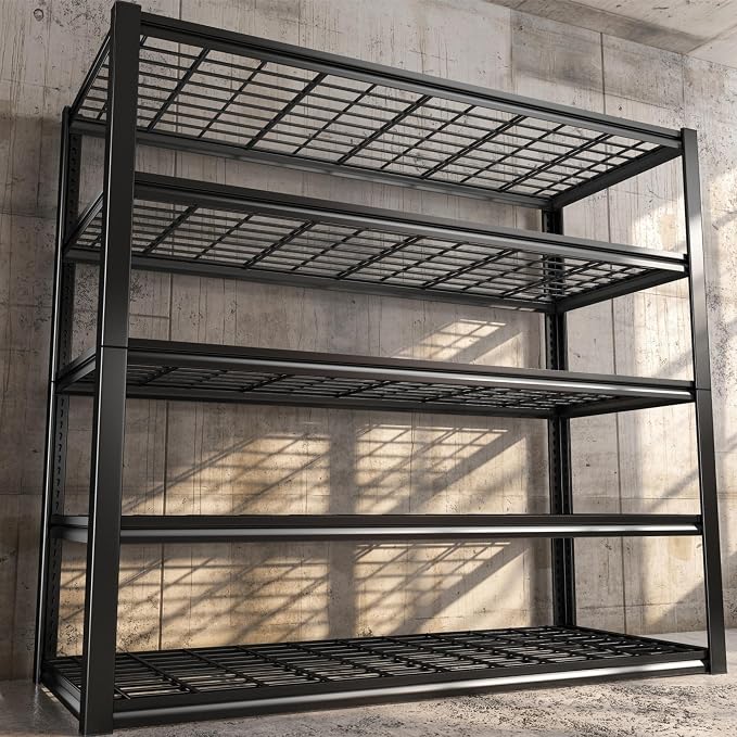 REIBII 48.2'' W Garage Shelving, 3010LBS Storage Shelves Heavy Duty, 5 Tier by REIBII
