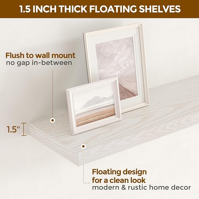 24 Inch Floating Shelves for Wall 2 Pack for Bedroom|Kitchen|Bathroom, Wall - Image 6