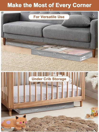 punemi 3 Inches Low Profile Under Bed Storage Containers，No-Structure, Soft - Image 7
