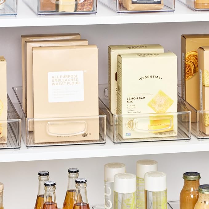 iDesign Stackable Clear Plastic Extra Long Pantry Organizers, - Image 3