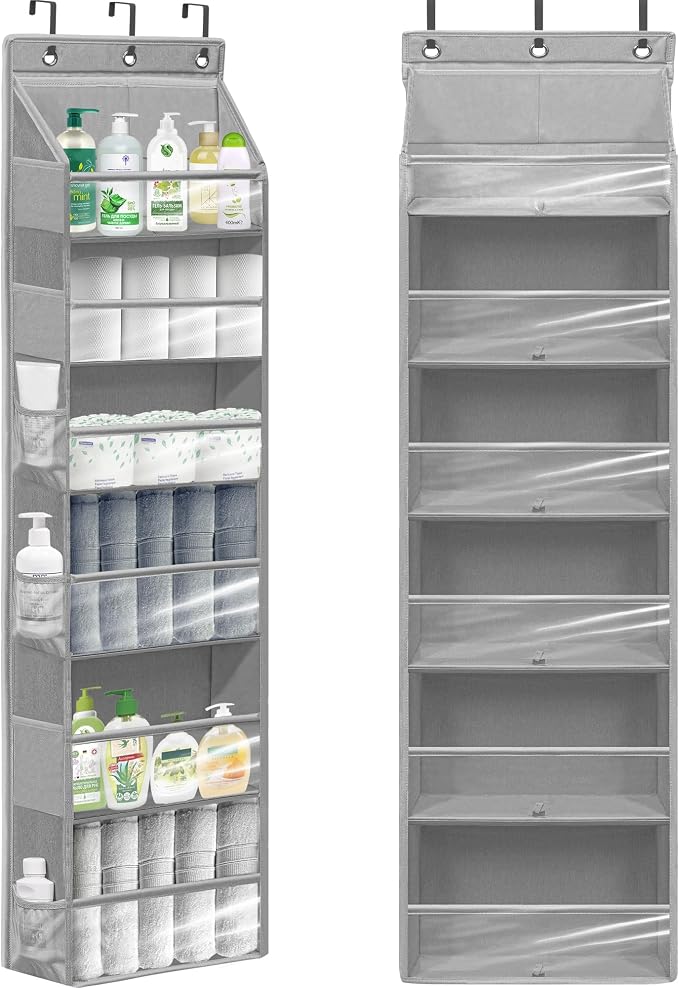 Over Door Organizer with 6 Extra Large Pockets 12 Side Pockets, Sturdy Closet by Unknown