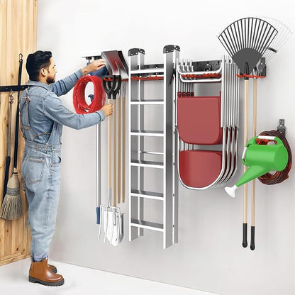 EVERHANGER Garage Tool Storage Organizer Wall Mount, Versatile Garden Tool Rack - Image 7