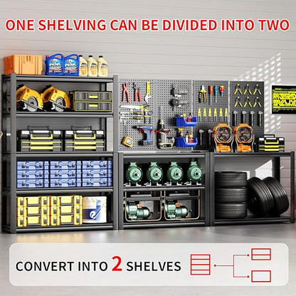 47.2" W x 23.7" D Garage Shelving Heavy Duty Storage Racks 3000LBS Adjustable - Image 5