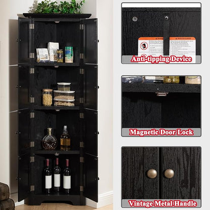 72" H Farmhouse Corner Storage Cabinet - Image 4