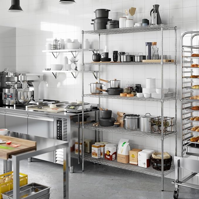 18" Deep x 54" Wide x 86" Height Wire Shelving Kit | 5-Tier | NSF Commercial - Image 7