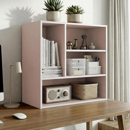 Homes: Inside + Out Apexa 4-Vertical Storage Organizer Shelves, Stackable Wood - Image 2