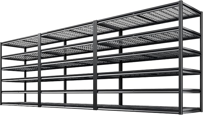 REIBII 3500LBS Garage Shelving, Adjustable Storage Shelves Heavy Duty, 6 Tier by REIBII