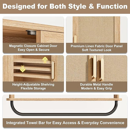 Rattan Bathroom Wall Cabinet - Image 3