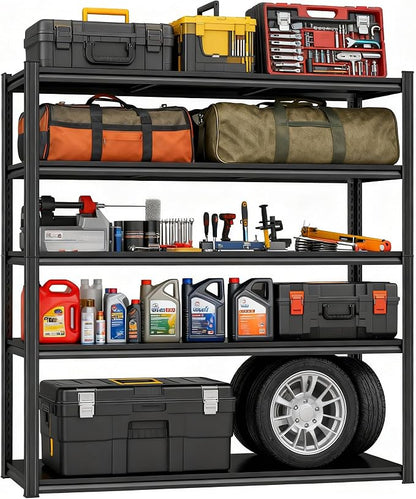 Garage Storage Shelves, 5 Tier Shelving Unit, 40 inch Wide, 18” Deep, 78” Tall - Image 8