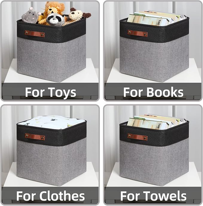 HNZIGE 13x13x13 Storage Baskets Large Fabric Storage Cubes - Image 6