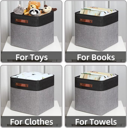 HNZIGE 13x13x13 Storage Baskets Large Fabric Storage Cubes - Image 6
