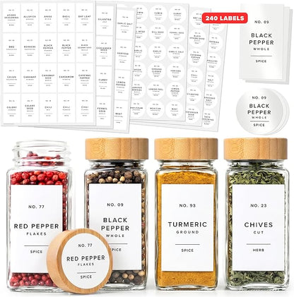 Minimalist Spice Jar Labels Self-Adhesive by EDELHAUS