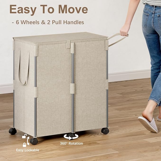 140L Double Laundry Hamper - Image 2
