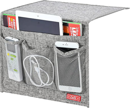 Zafit Linen 4 Pockets Bedside Caddy, Bedside Storage Organizer - Image 2