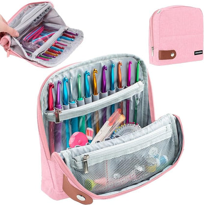 MYBAGZING Empty Crochet Hook Case, Stand-Up Waterproof Crochet Organizer by MYBAGZING