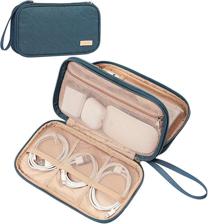 NISHEL Travel Cord Organizer Case, Double Layers Tech Electronic Bag, Essentials by NISHEL