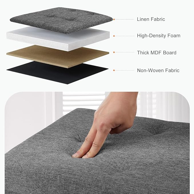 Sweetcrispy 30 Inch Folding Storage Ottoman Bench, Ottoman - Image 5
