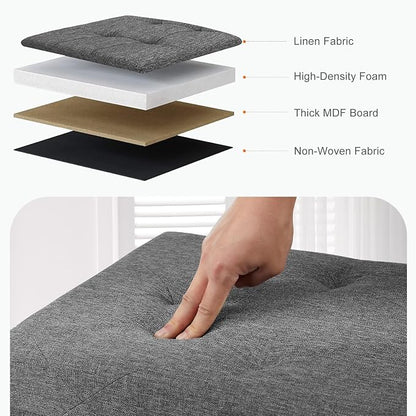Sweetcrispy 30 Inch Folding Storage Ottoman Bench, Ottoman - Image 5